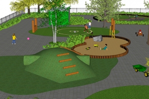 Groen schoolplein ontwerp voor OBS de Huet